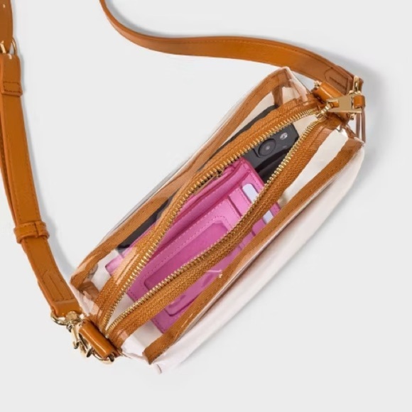 Crossbody Bag - Universal Thread Clear,Structured Vinyl Handbag,Adjustable Strap - Picture 5 of 7